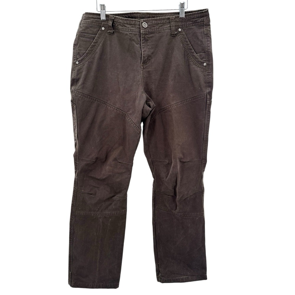 Kuhl Brown Outdoor Hiking Pants Articulated Knees Women's 14 Reg Cargo Outerwear
